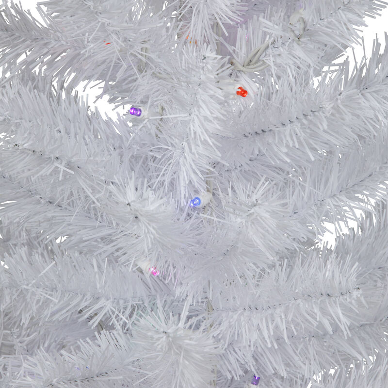3' Pre-Lit LED Snow White Artificial Christmas Tree  Multi Lights