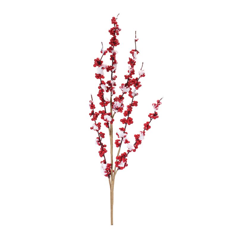 "Set of 12 Flocked Berry Twig Sprays – Realistic Artificial Branches for Holiday Decor