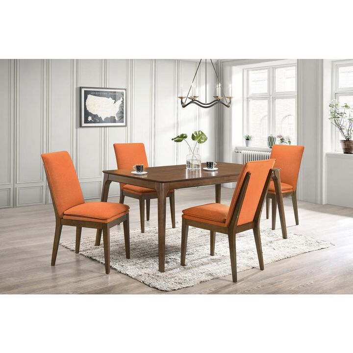 New Classic Furniture Maggie Dining Chair W/Terra Cotta Cushion-Walnut