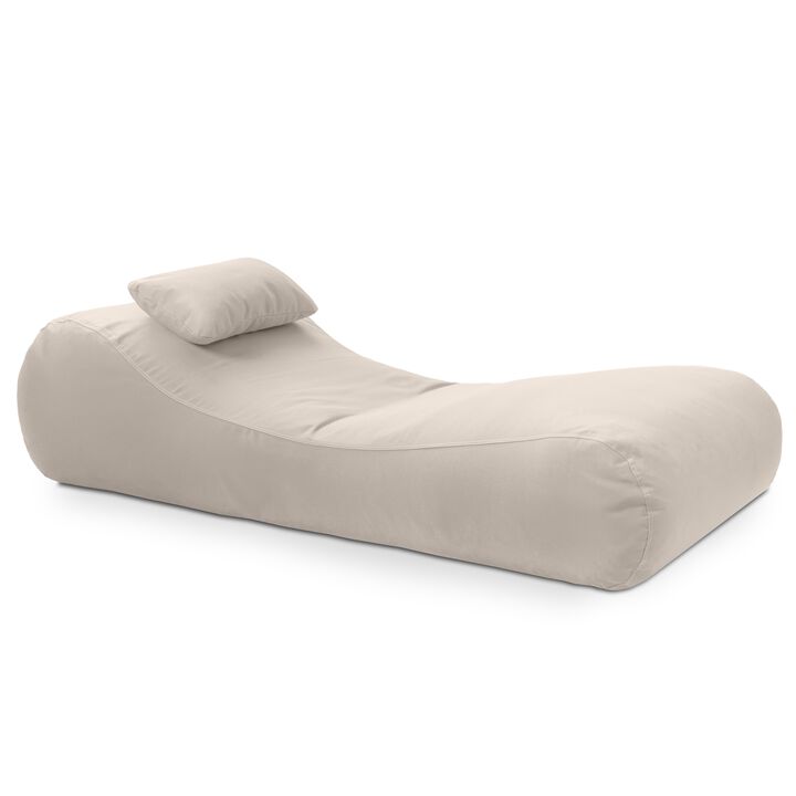Arlo Outdoor Bean Bag Sun Lounger - Pool and Patio Chaise Bean Bag Lounger, Petal