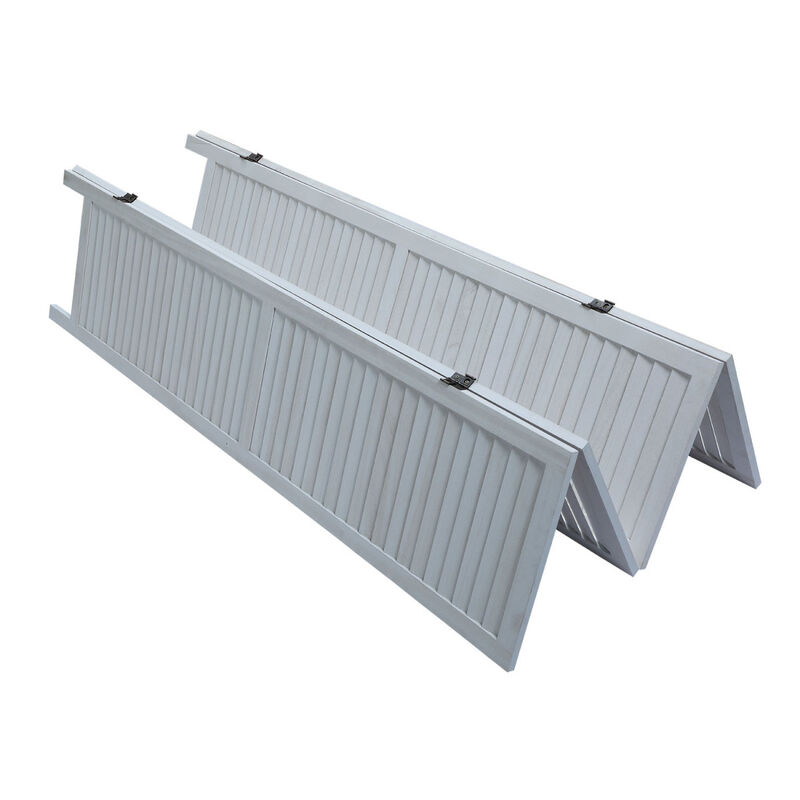 Sycamore Wood 4 Panel Screen Folding Louvered Room Divider Old White