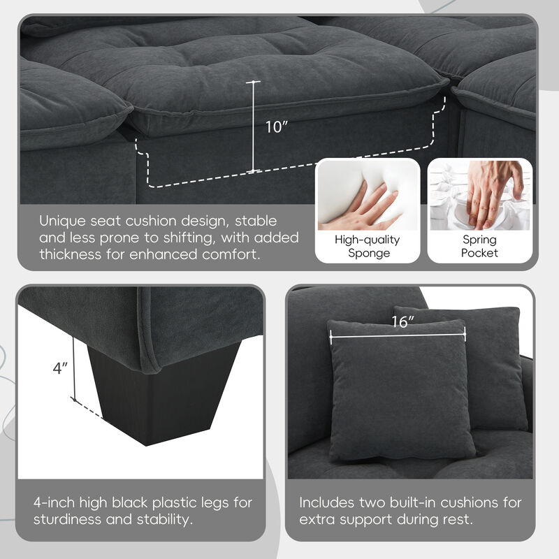 Merax Modern Convertible Sectional Sofa