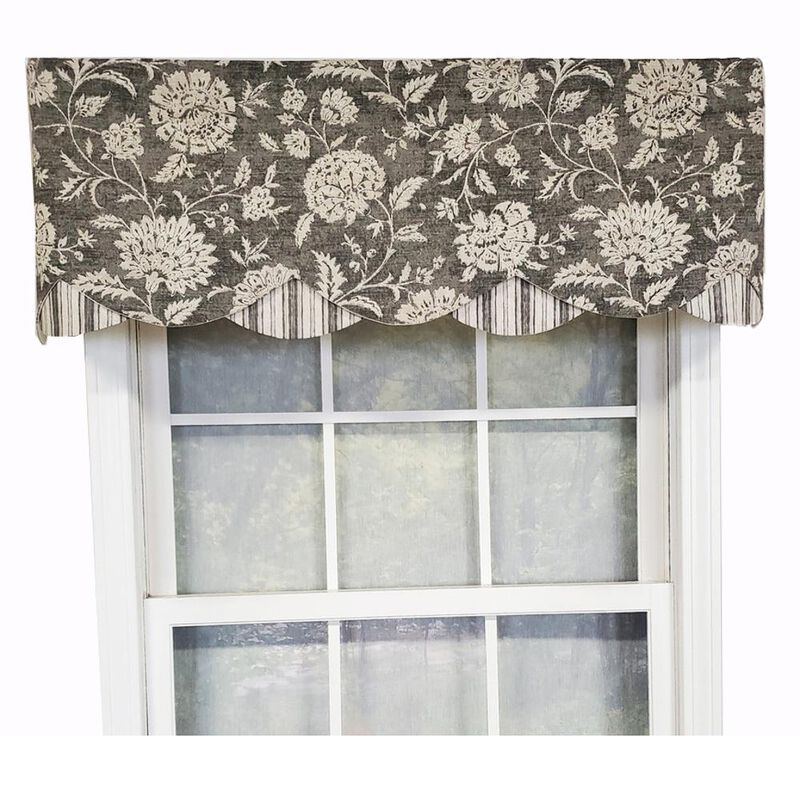 RLF Home Luxurious Modern Design Classic Basanti Petticoat Style Window Valance 50" x 15" Navy