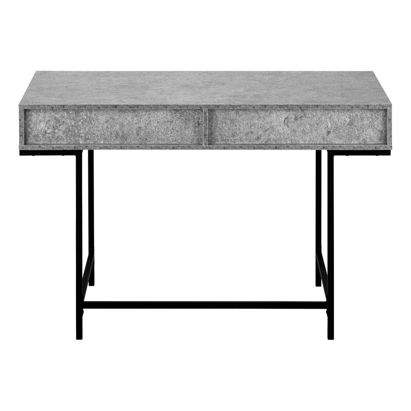 Monarch Specialties I 7559 Computer Desk, Home Office, Laptop, Storage Drawers, 48"L, Work, Metal, Laminate, Grey, Black, Contemporary, Modern