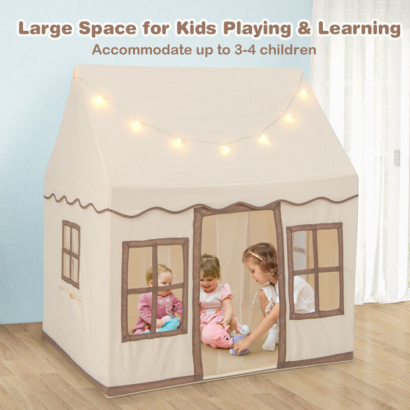 Toddler Large Playhouse with Star String Lights