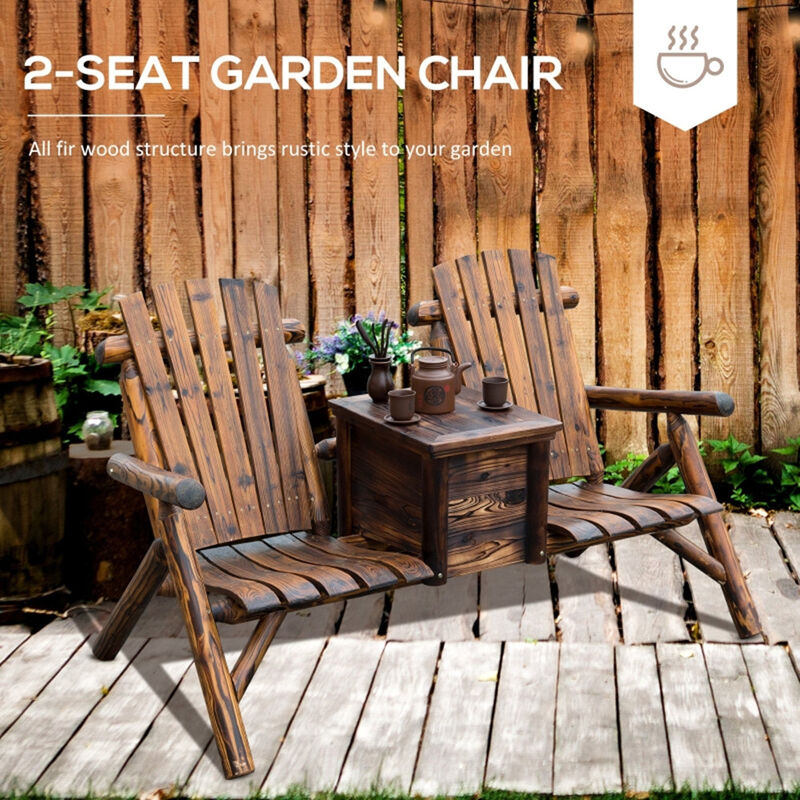 Loveseat Chair with Inset Ice Bucket – Outdoor Patio Seating with Built-In Cooler