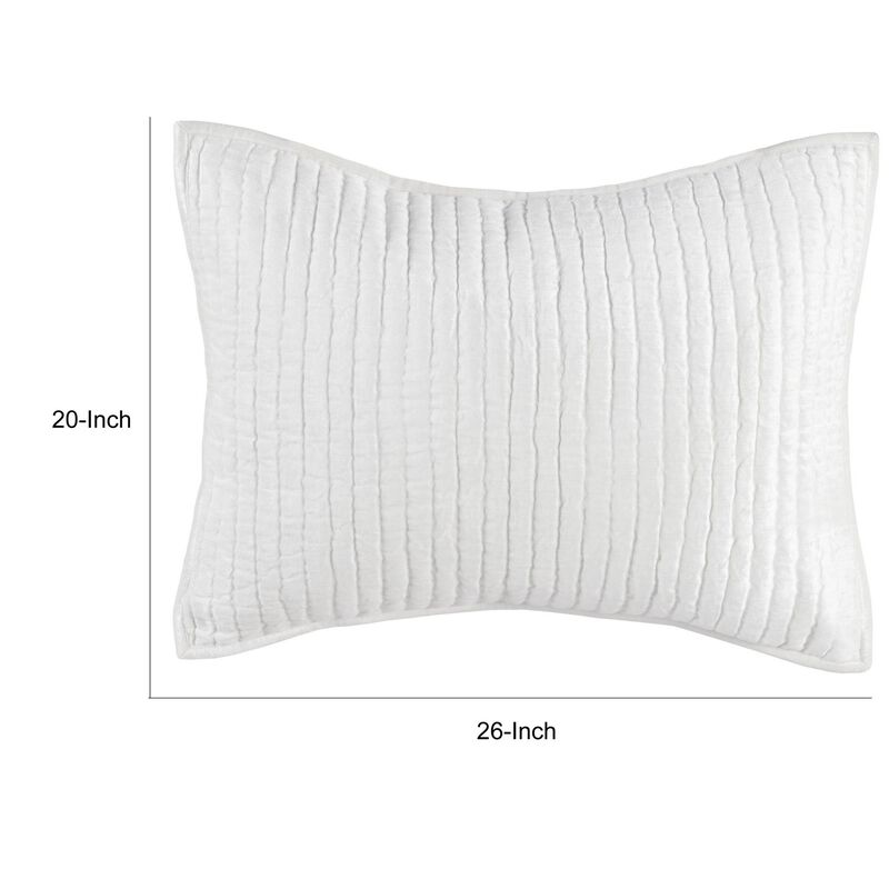 Lipa 20 x 26 Classic Handmade Standard Pillow Sham, Rayon Velvet-Benzara