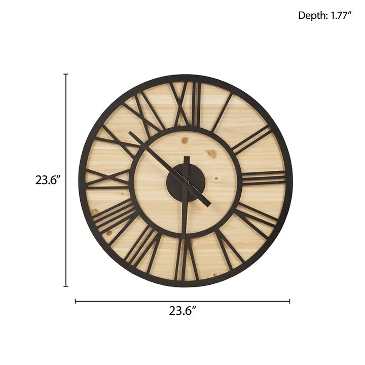 Gracie Mills Jackson Modern 23.6" Wood Wall Clock