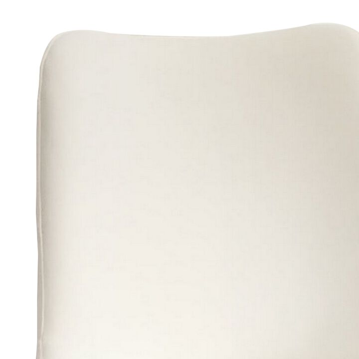 Zini 25 Inch Cushioned Dining Chair, Set of 2, White, Black, Gold Metal - Benzara