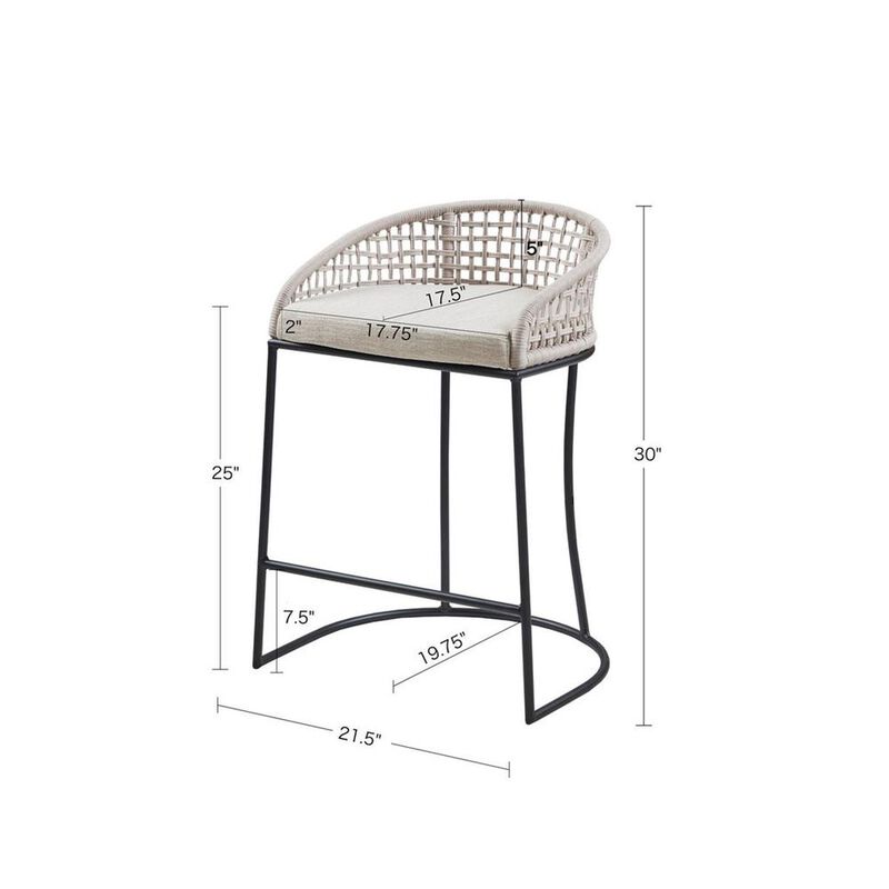 Belen Kox Hermosa Woven Low-Back Counter Stool, Belen Kox