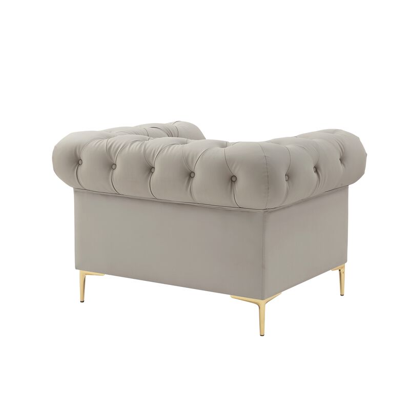 Nicole Miller Dezmond Leather PU Chesterfield Club Chair