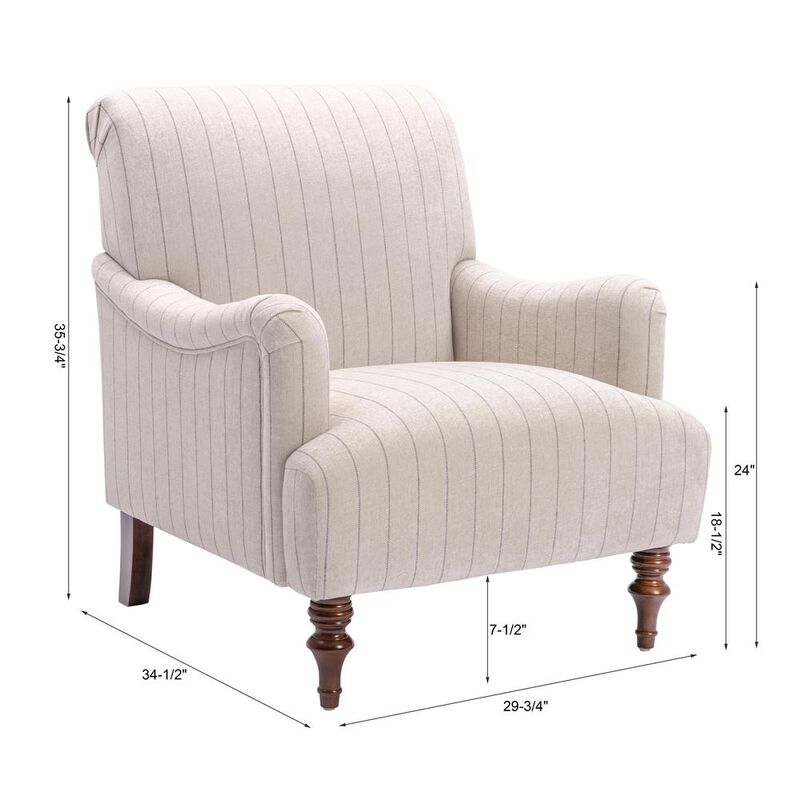 CSP Seville Sea Oat Striped Arm Chair