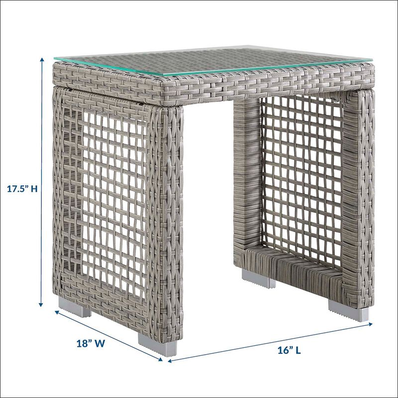Aura Outdoor Patio Wicker Rattan Side Table-Benzara