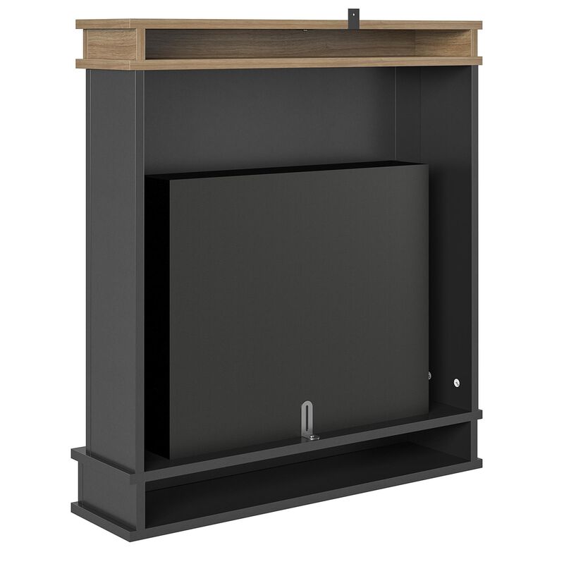 Mateo Electric Fireplace with Mantel and Touchscreen Display, Black with Natural Mantel