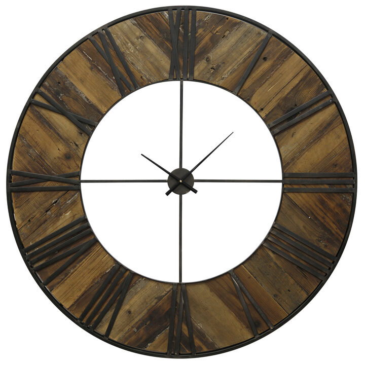 Metal & Wood Wall Clock