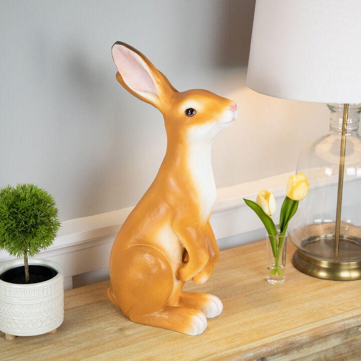 Standing Curious Bunny Outdoor Garden Statue - 19"