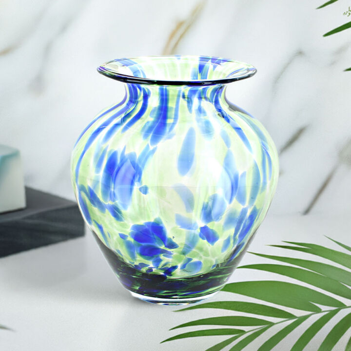 Blue Rose Polish Pottery Cobalt Confetti Glass Vase