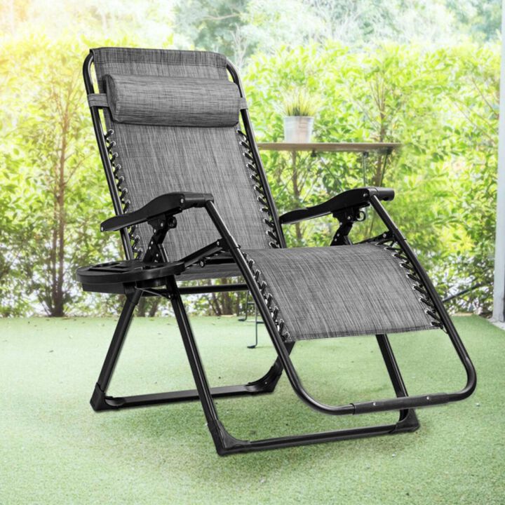 Hivvago Oversize Lounge Chair Patio Heavy Duty Folding Recliner