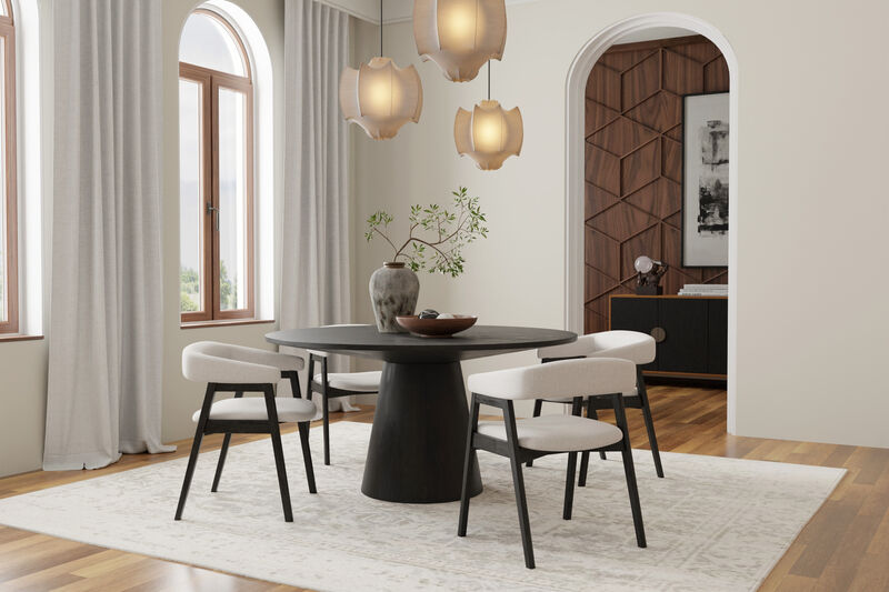 Cove Round Dining Table, Vintage Black