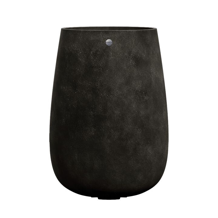 COSAPOTS Mondo High Tall Planter – White Stone Finish – Fiberglass Indoor/Outdoor and Weather-Resistant Round Planter (17.7" D x 30.9" H Exterior, 16.5" D x 30.7" H Interior)