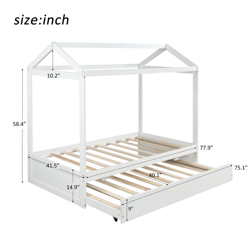 Merax House Bed with Trundle