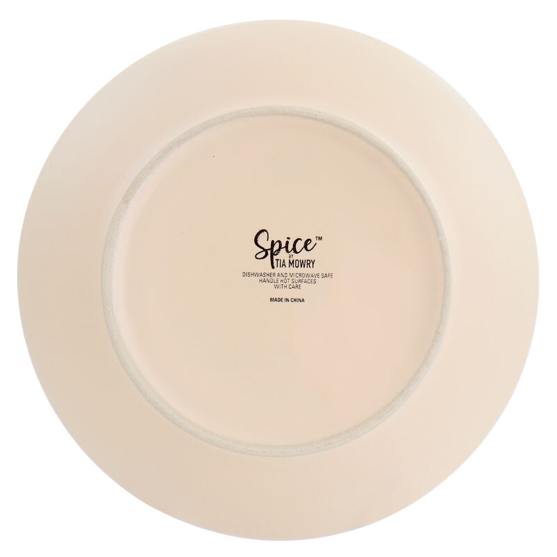 Spice by Tia Mowry Creamy Tahini 12 Piece Stoneware Dinnerware Set in Matte Orange