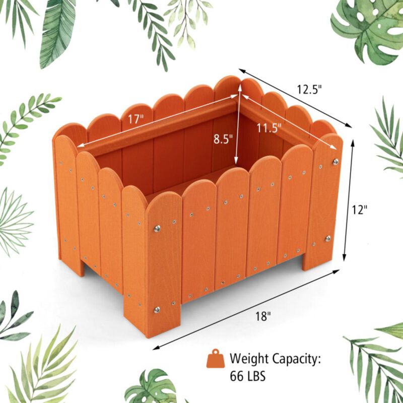 Hivvago 2 Pack Rectangular Planter Box with Drainage Gaps for Front Porch Garden Balcony