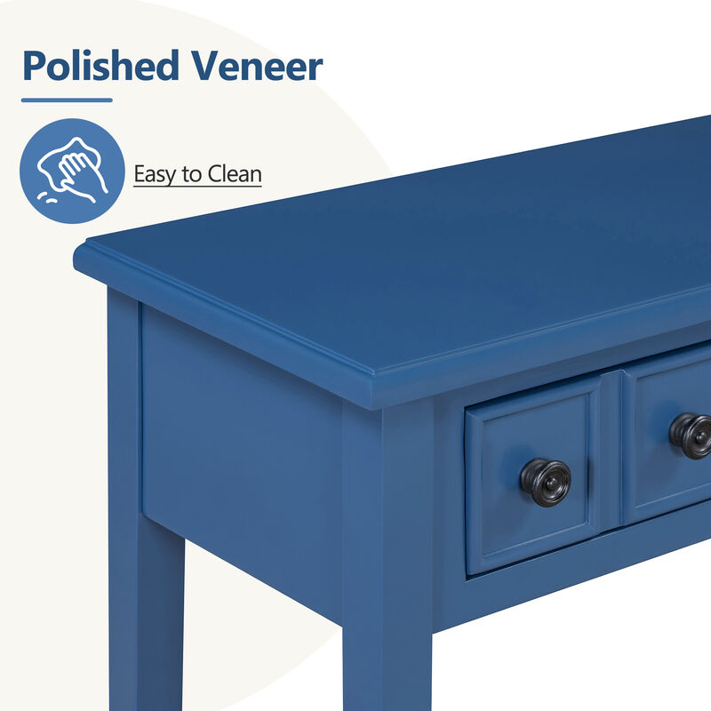 Merax Rustic Console Table with Drawers and Open Shelf