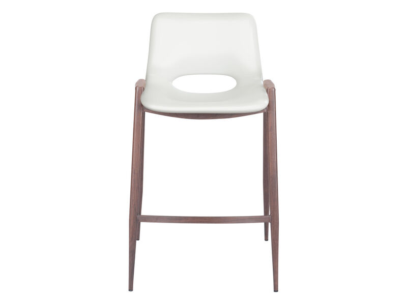 Desi Counter Stool (Set of 2) White & Walnut