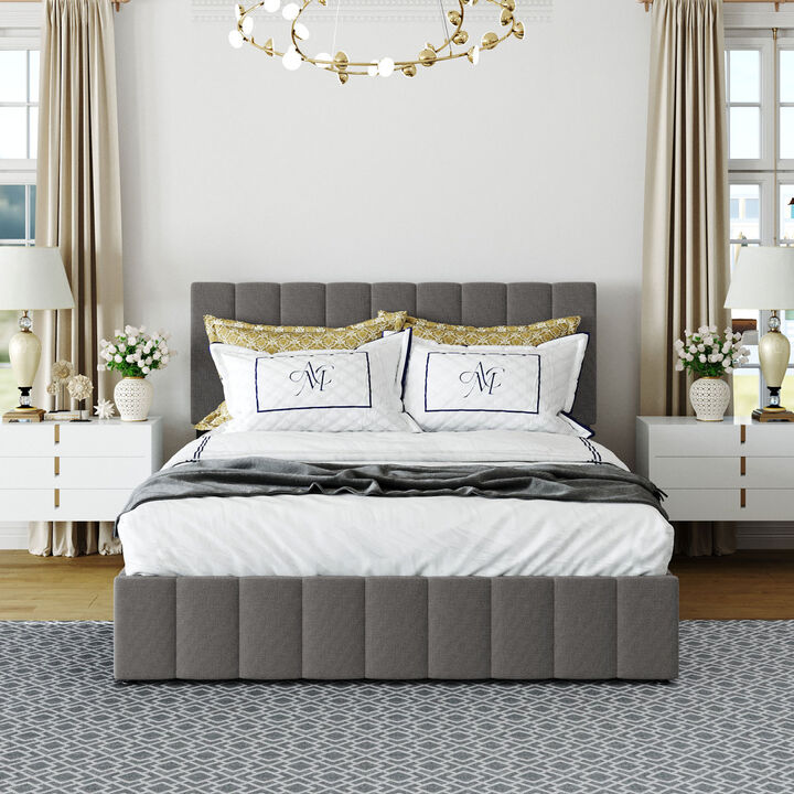 Streamdale Queen Size Upholstered Platform Bed With A Hydraulic Storage System