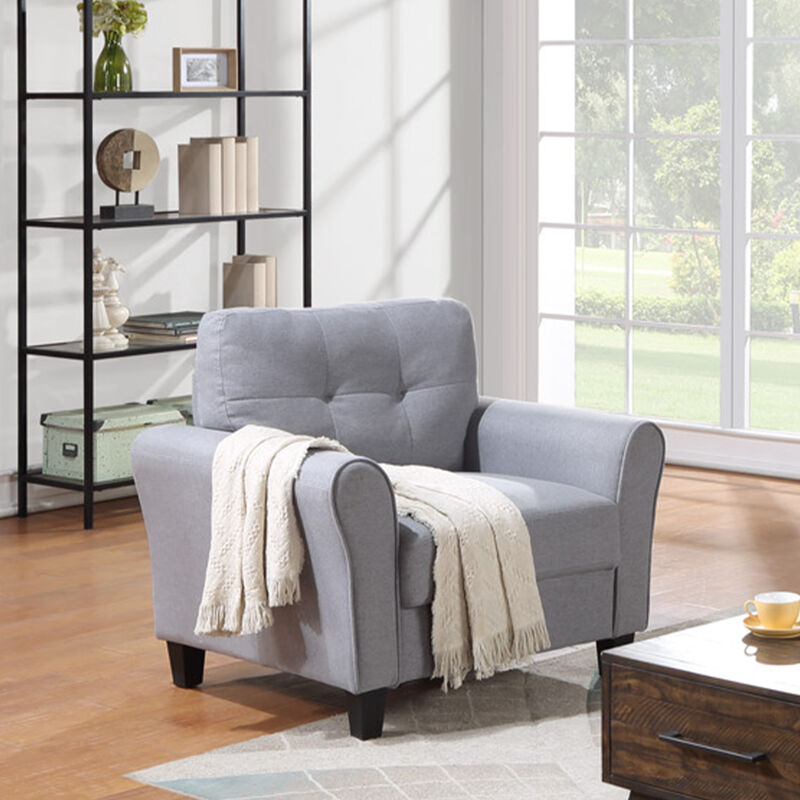Merax Linen Upholstered Couch Single Sofa Chair