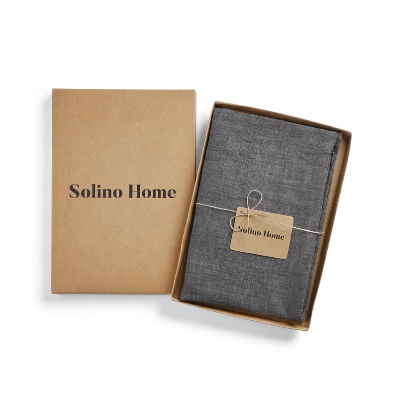 Solino Home Decorative Linen Pillow Cover 20 x 20 Inch - 100% European Flax Throw Pillow Case with Invisible Zipper | Montauk