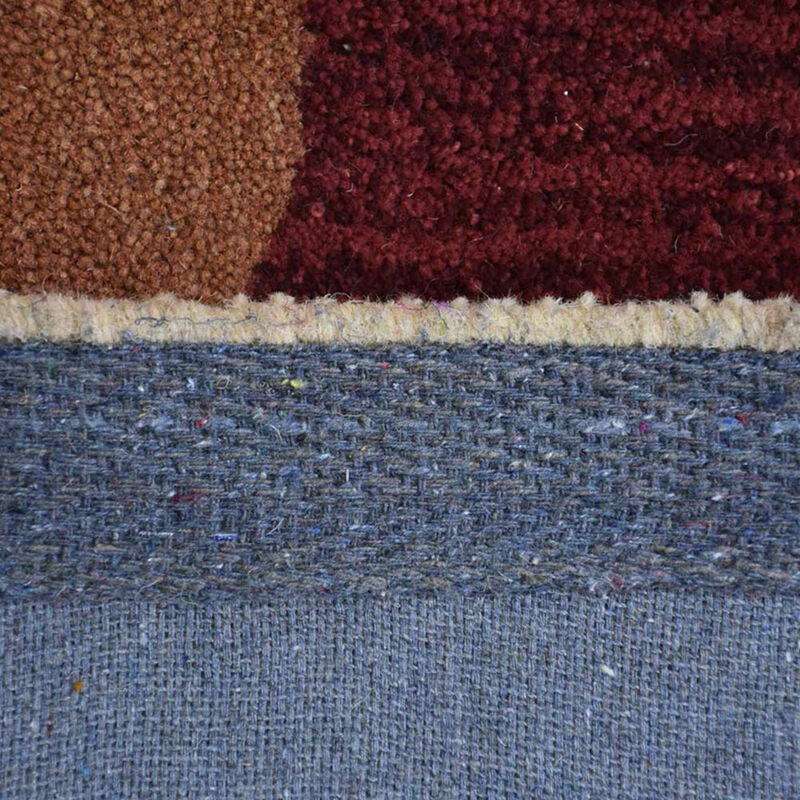 RUGSOTIC CARPETS HAND TUFTED WOOL ECO-FRIENDLY AREA RUGS  - 8'x10', Rectangle Shape, Beige & Red, Contemporary Modern Design, High Pile Handmade Area Rugs for Living Room, Bed Room (K03077)