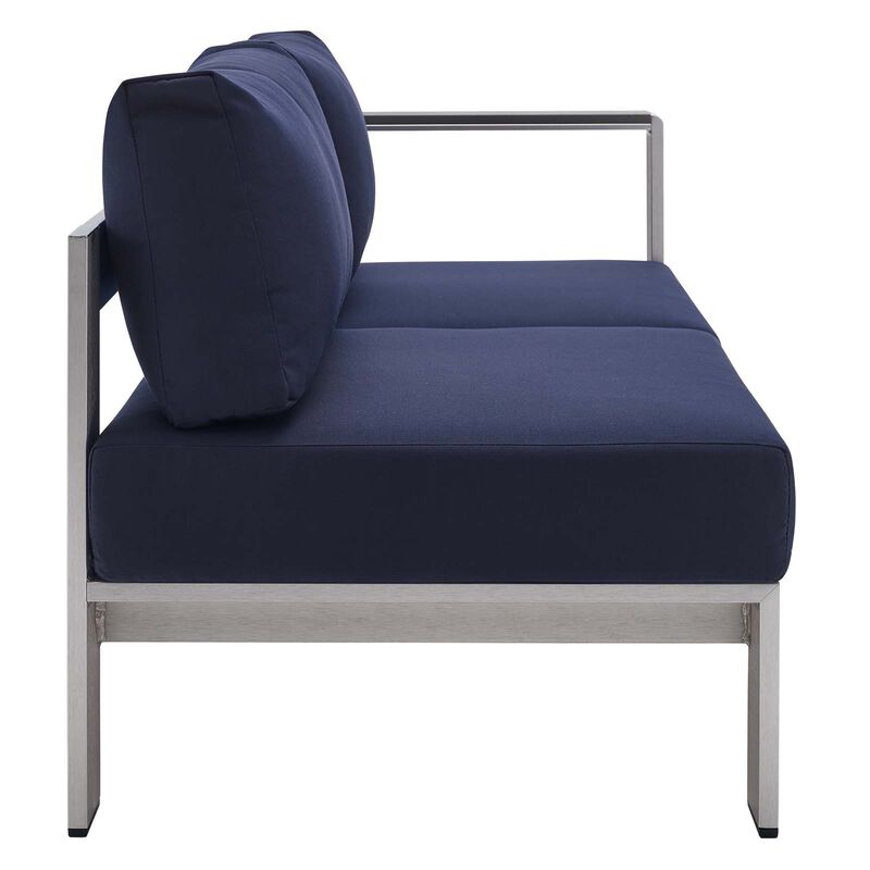 Modway - Shore Sunbrella® Fabric Aluminum Outdoor Patio Right-Arm Loveseat