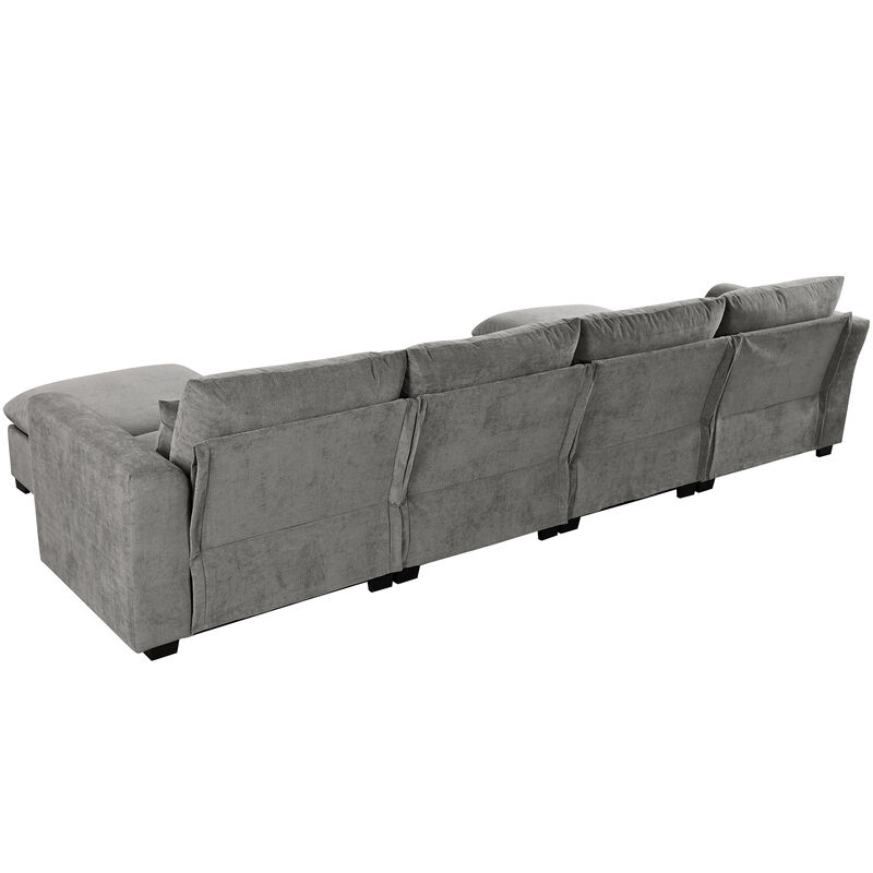 Merax Modular Corner Sofa with 2 Ottomans