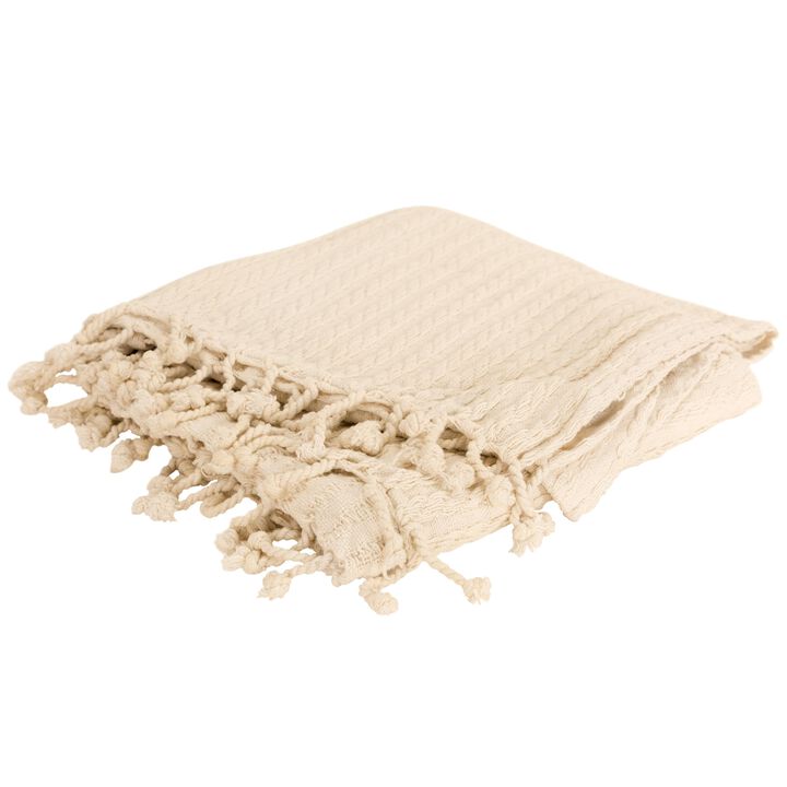 Ivory 50" x 60" Throw Blanket
