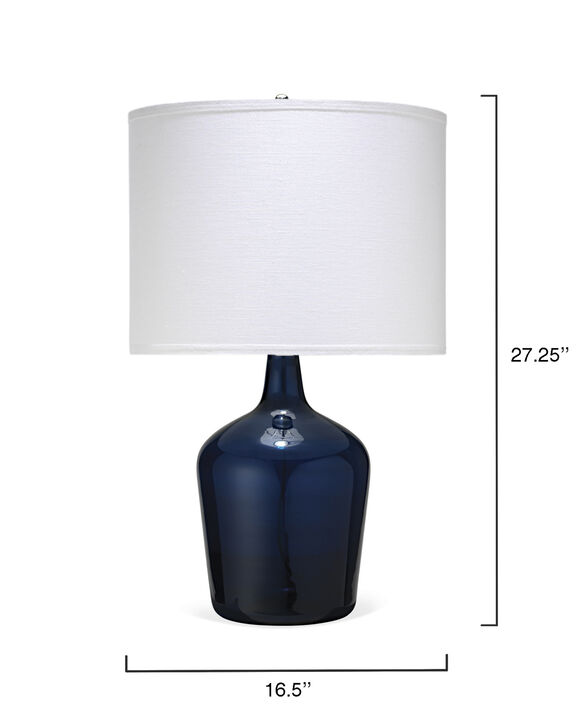 Plum Jar Glass Table Lamp, Linen Drum Shade