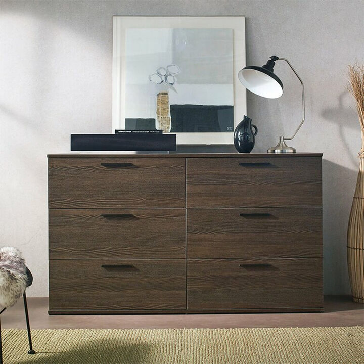 FC Design Klair Living Farmhouse Six-Drawer Jumbo Dresser