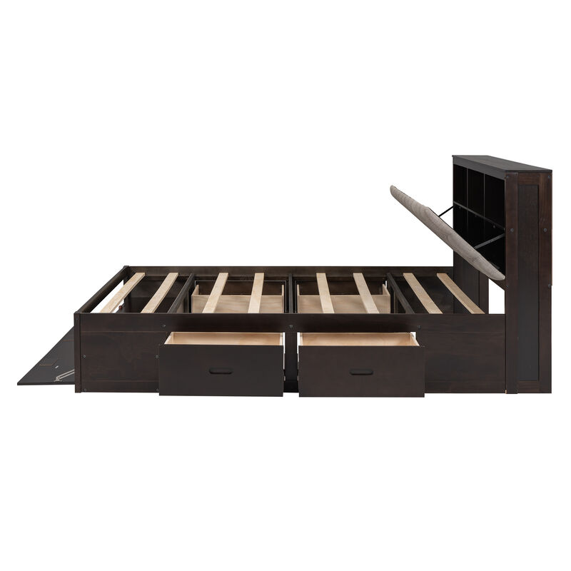 Merax Platform Bed with Storage Headboard