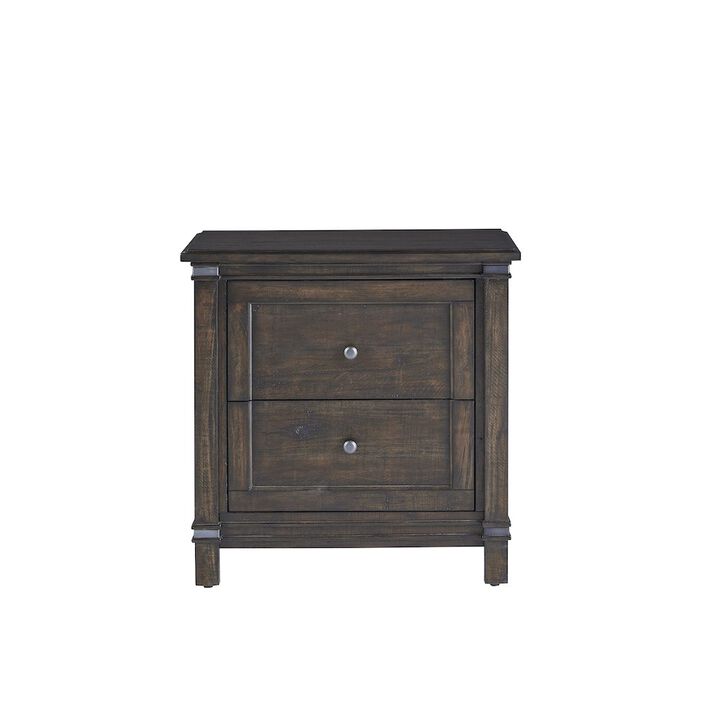 Farmwood 2-Drawer Nightstand - Whiskey Barrell