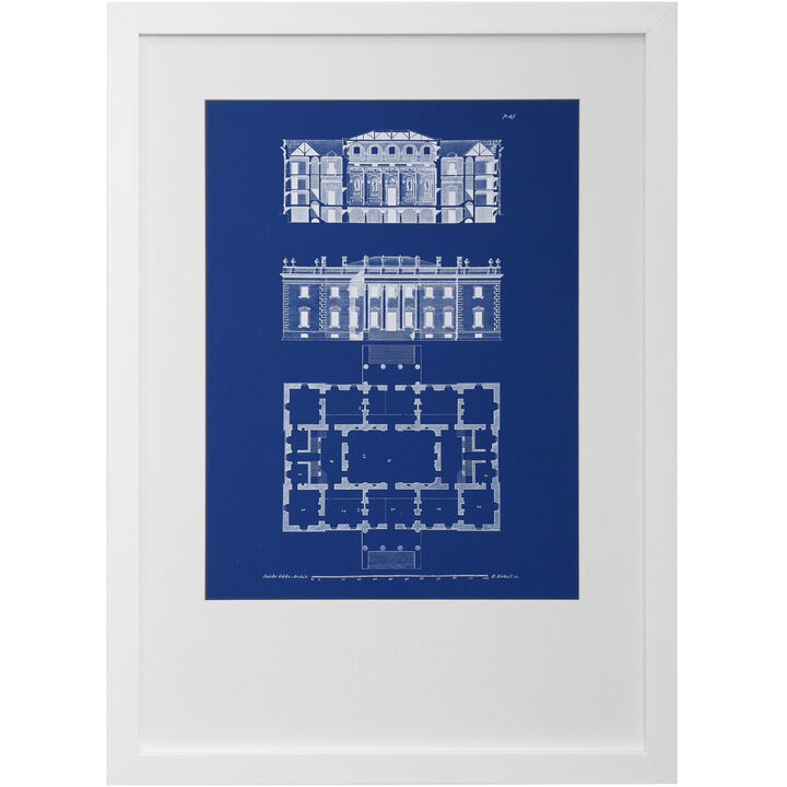 Graphic Building Plan VI Framed Print