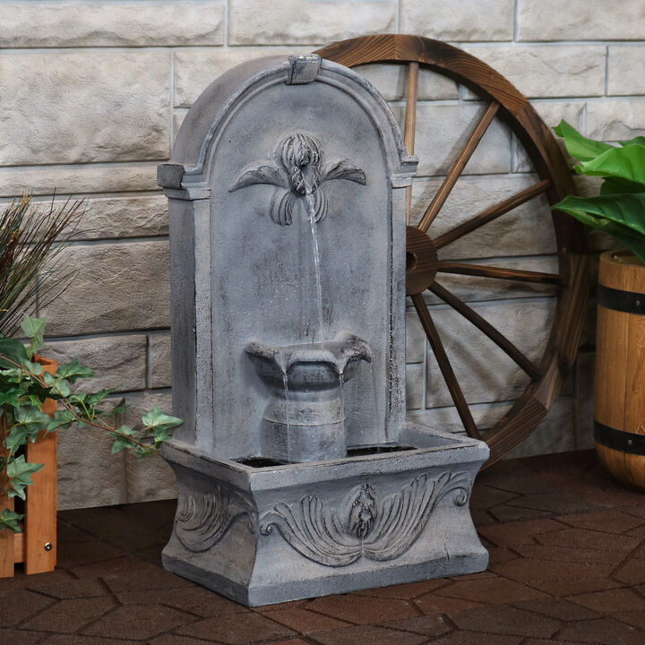 Sunnydaze French-Inspired Reinforced Concrete Outdoor Water Fountain