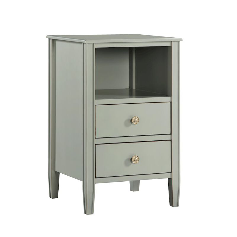 Comfort Pointe Winsley 2-drawer storage Nightstand - Antique Gray