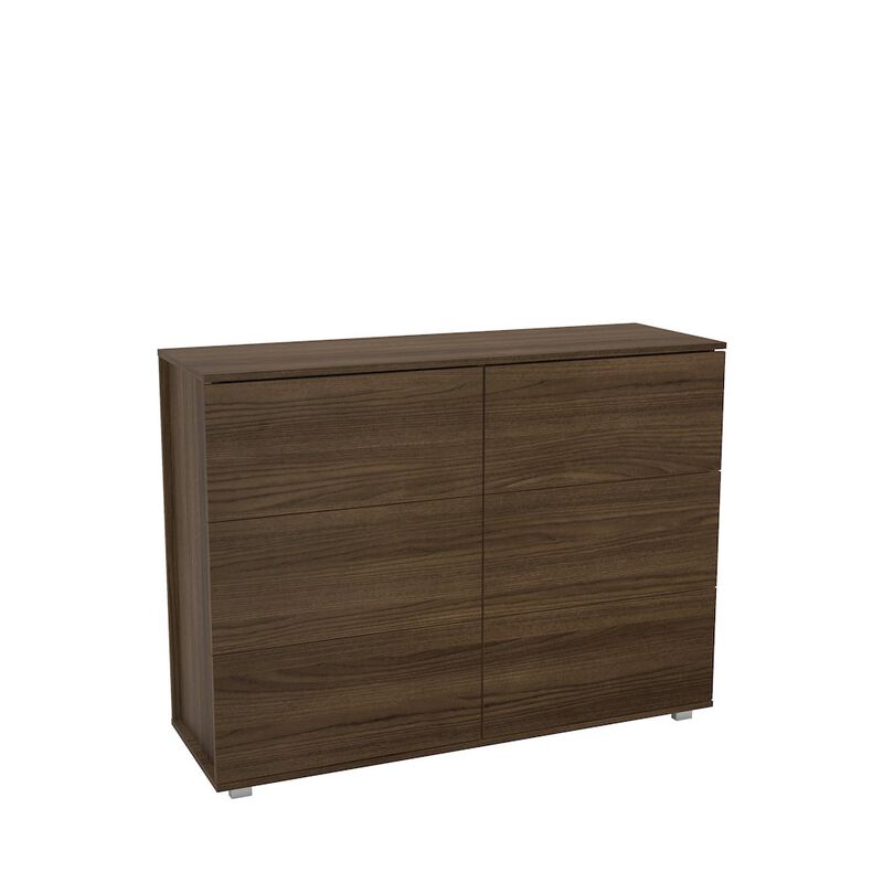 Polifurniture Madison Modern 6 Drawer Double Dresser, Walnut