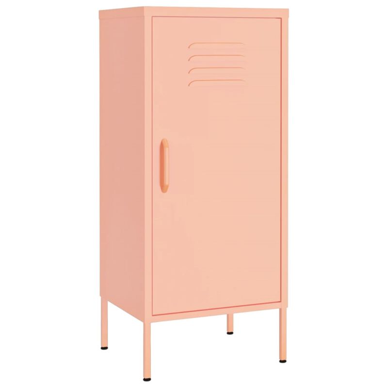 vidaXL Storage Cabinet Pink 16.7"x13.8"x40" Steel