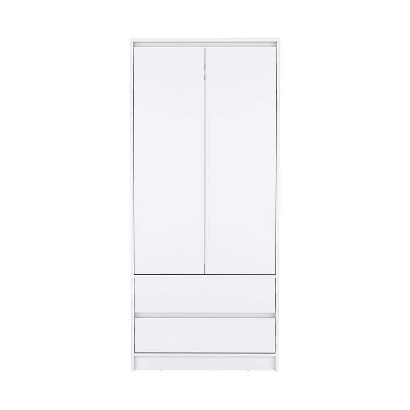 DEPOT E-SHOP Palmer 2 Drawers Armoire, Wardrobe Closet with Hanging Rod, Black