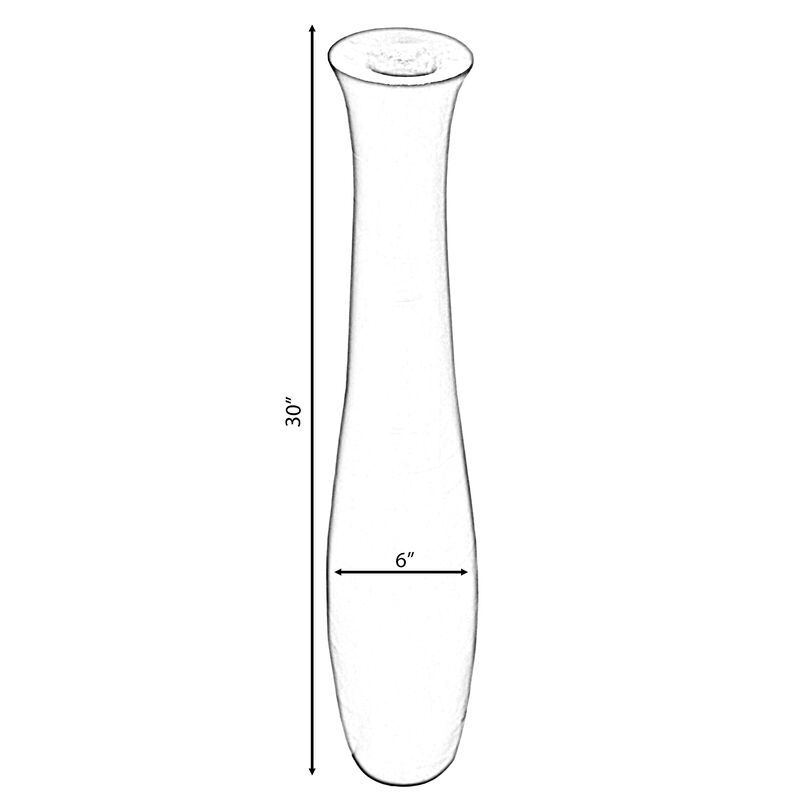 Brown Decorative Contemporary Mango Wood Curved Shaped Floor Vase, 30 Inch