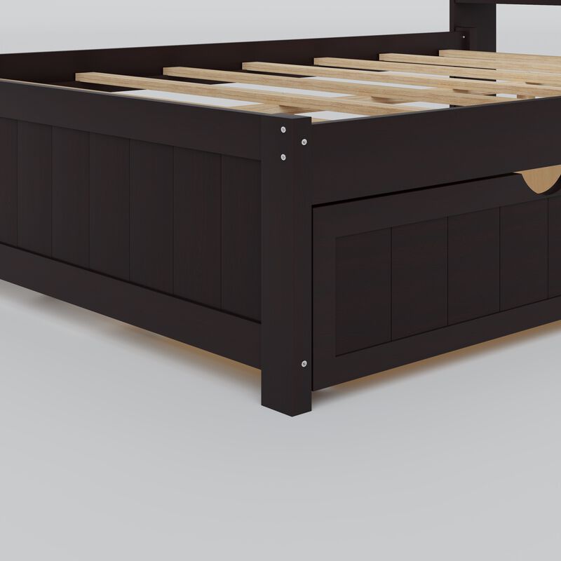 Merax Platform Bed with Built-in Downlight and 2 Drawers