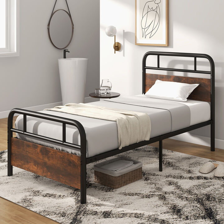 Bed Frame with Industrial Headboard