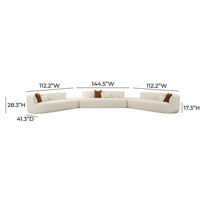 Fickle Cream Boucle 5-Piece Modular Sectional